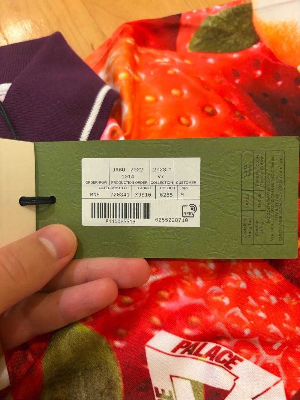 Palace x Gucci Strawberry Print Technical Jersey Football T-Shirt